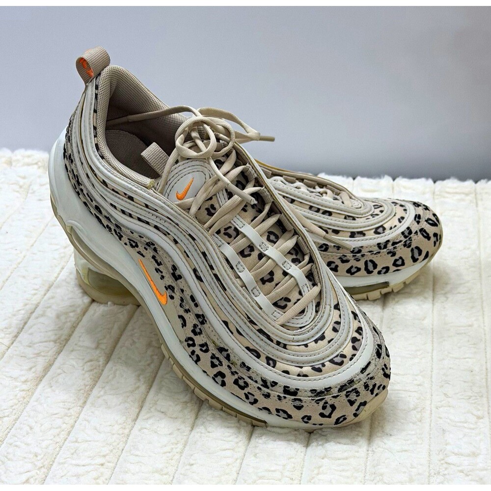 Nike Air Max 97 Leopard Print Women’s Sz 7 CW5595-001 White Black Peach Clean!